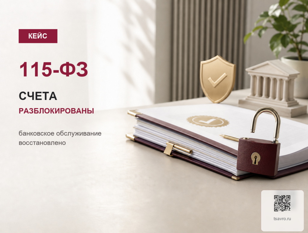 Кейс 115-ФЗ — счета разблокированы, банковское обслуживание восстановлено
