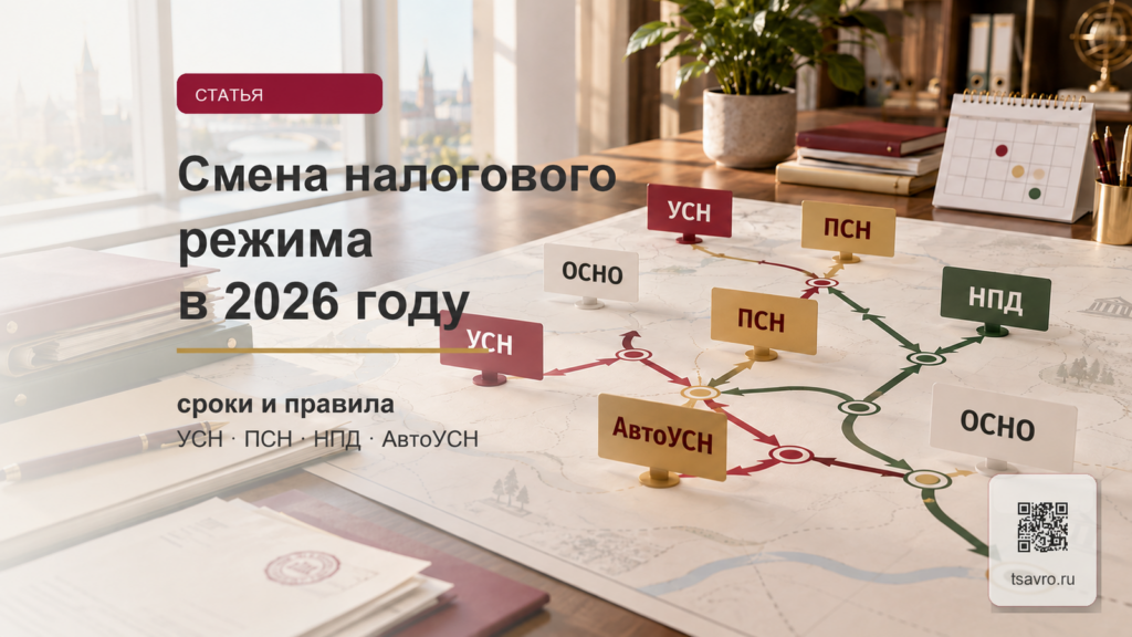 Смена налогового режима в 2026 году: переход между УСН, ПСН, НПД и АвтоУСН