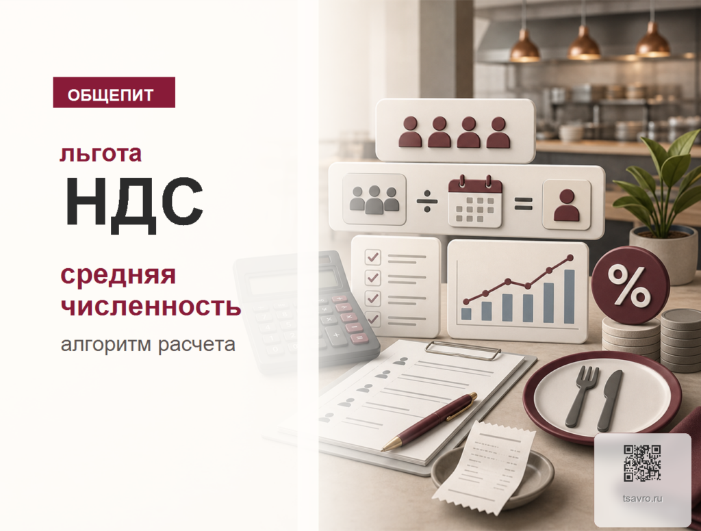 Средняя численность сотрудников и НДС для общепита