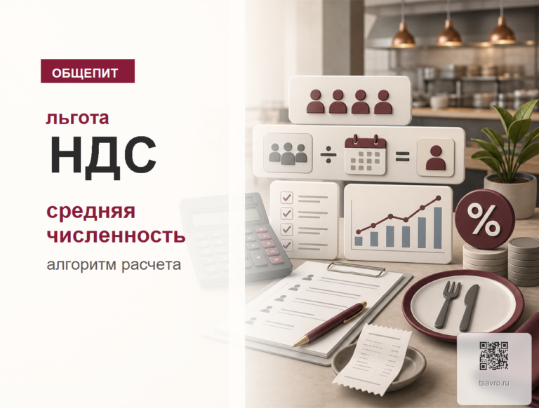 Средняя численность сотрудников и НДС для общепита